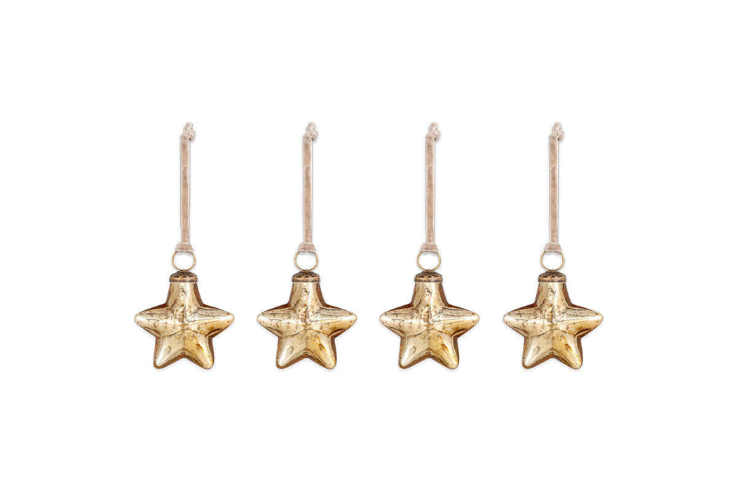 Sardi Star Baubles Gold Set Of 4