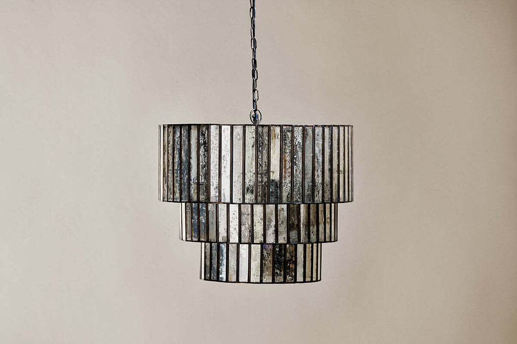 Shanaya Mottled Glass Chandelier Antique Bronze