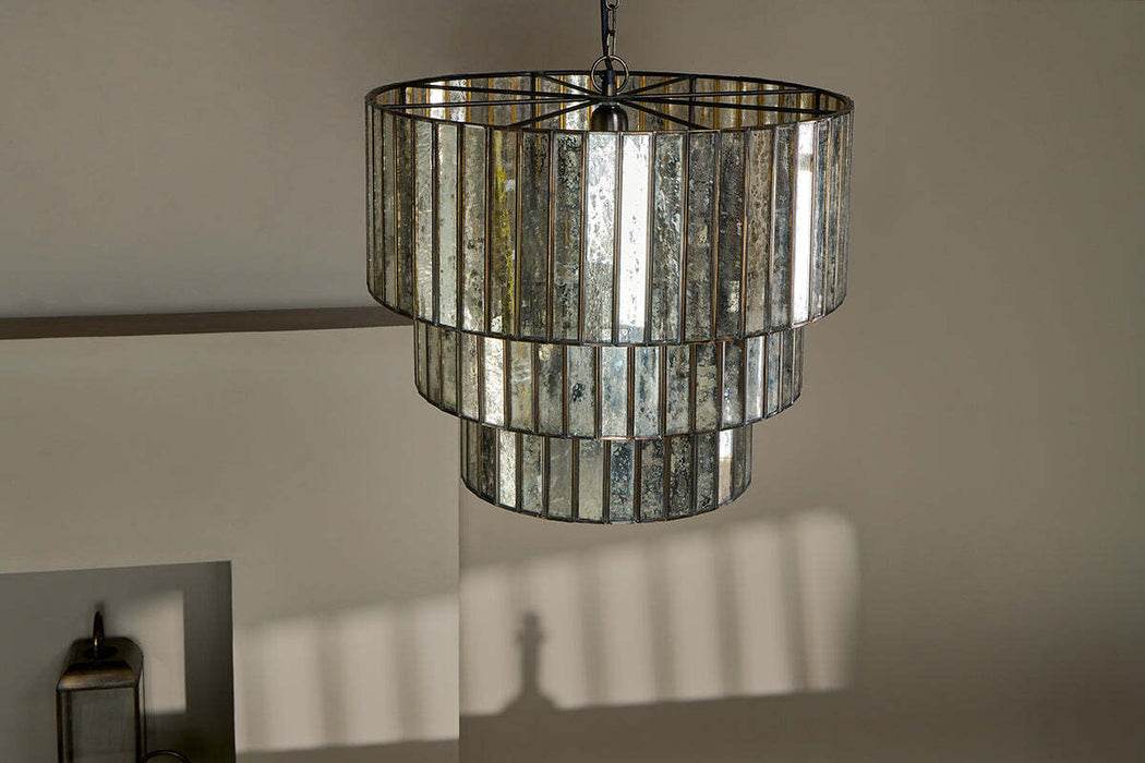 Shanaya Mottled Glass Chandelier Antique Bronze