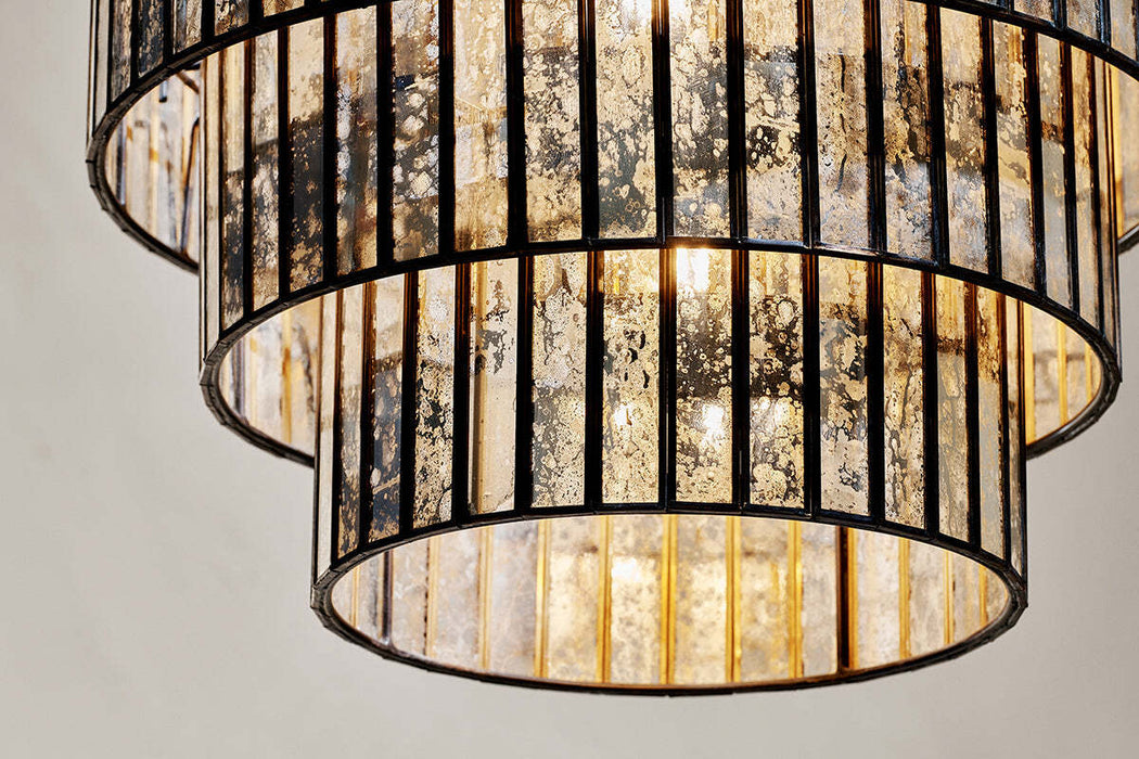 Shanaya Mottled Glass Chandelier Antique Bronze