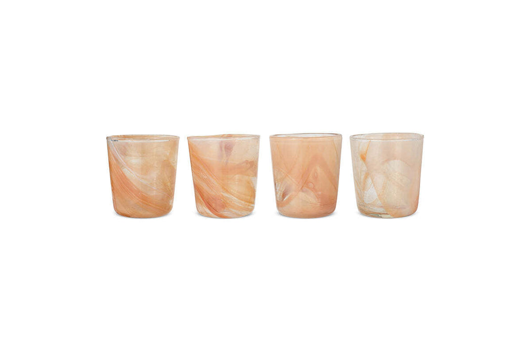 Shirali Marble Swirl Tumbler Apricot Set Of 4