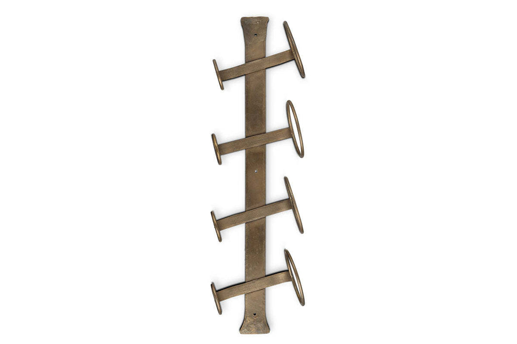 Shray Iron Wine Rack Antique Brass