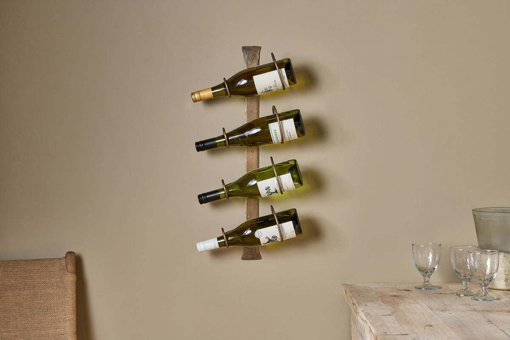 Shray Iron Wine Rack Antique Brass