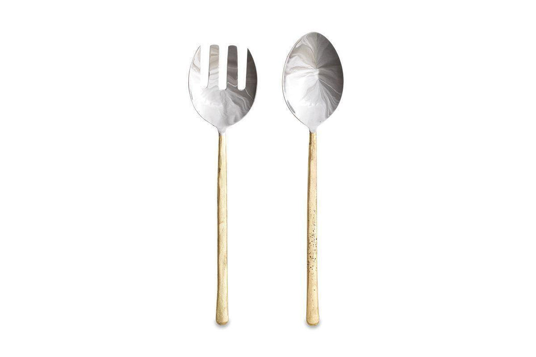 Sirkali Salad Server Set Brushed Gold Set Of 2