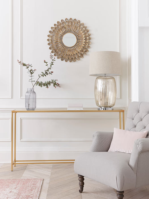 Slim Mirrored Console Table