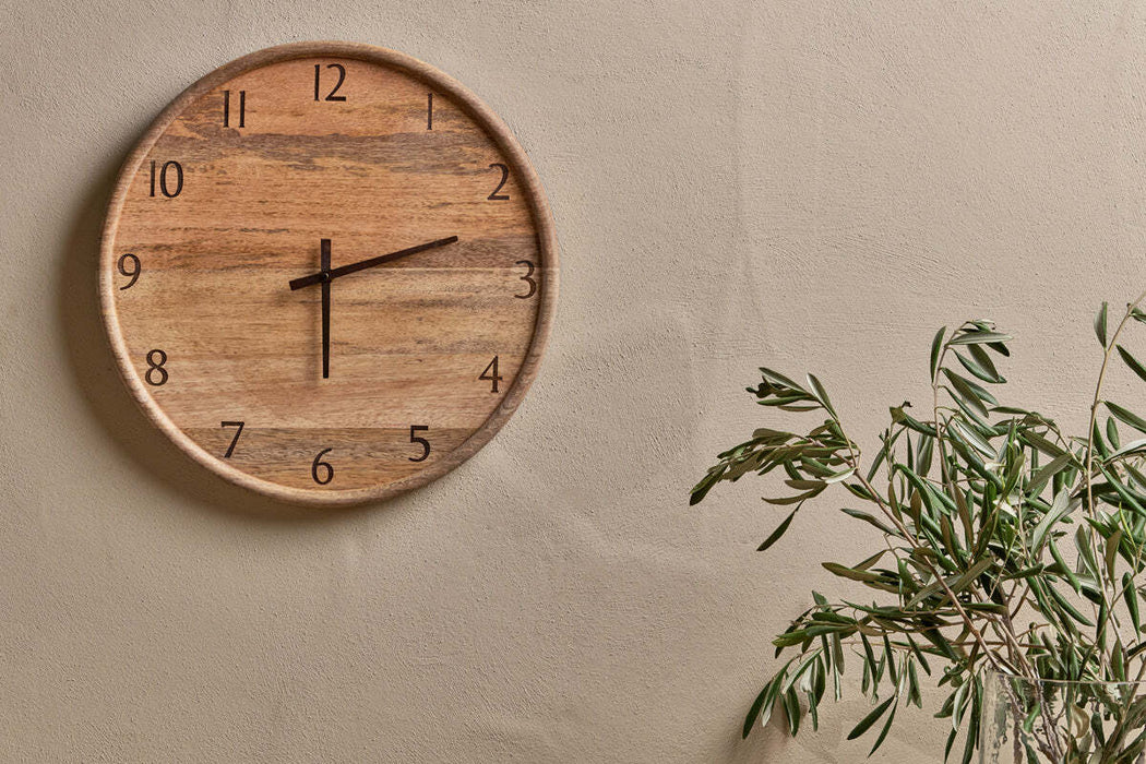 Som Mango Wood Clock Natural