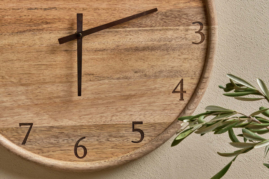 Som Mango Wood Clock Natural