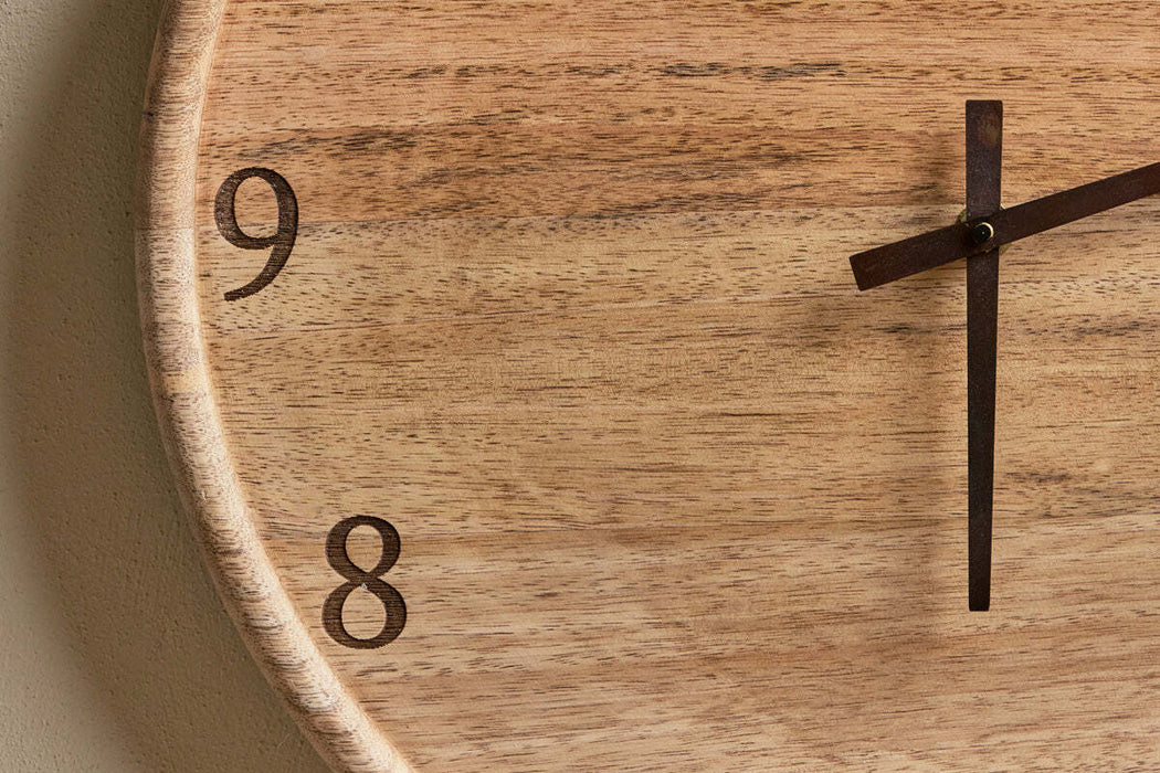 Som Mango Wood Clock Natural