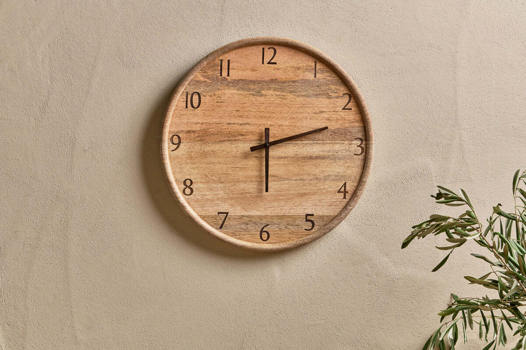 Som Mango Wood Clock Natural