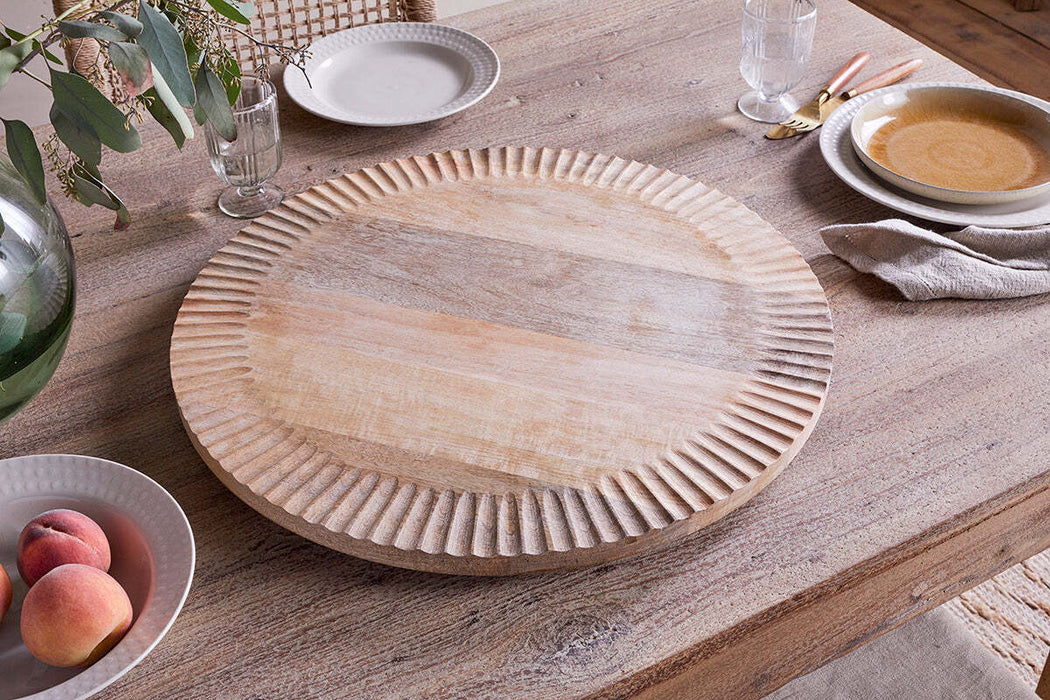 Soria Mango Wood Lazy Susan Natural