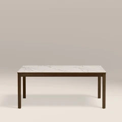 Southampton 6 Seat Rectangle Dining Table | Ecru Ceramic & Smoked Walnut