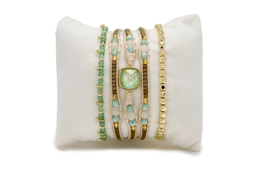 Marella 3 Layer Aqua Bracelet Stack