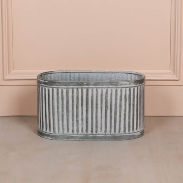 Ribbed Metal Planter - Small
