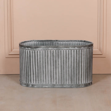 Ribbed Metal Planter - Large