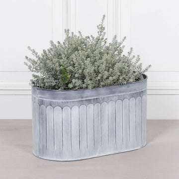 Arched Pattern Metal Planter - Medium