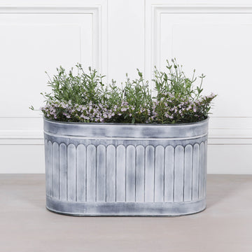 Arched Pattern Metal Planter - Large