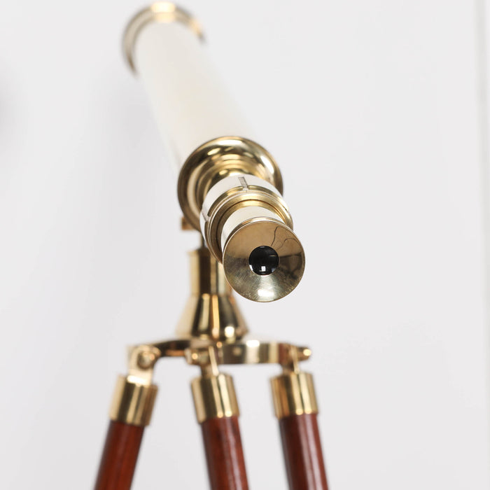 Brass Telescope on Wooden Stand