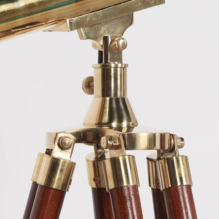 Brass Telescope on Wooden Stand