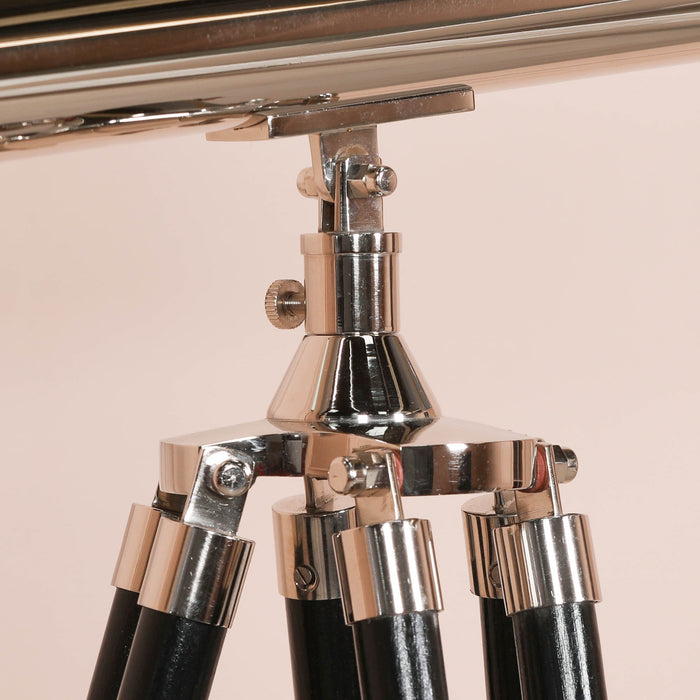 Nickel Telescope on Black Wooden Stand