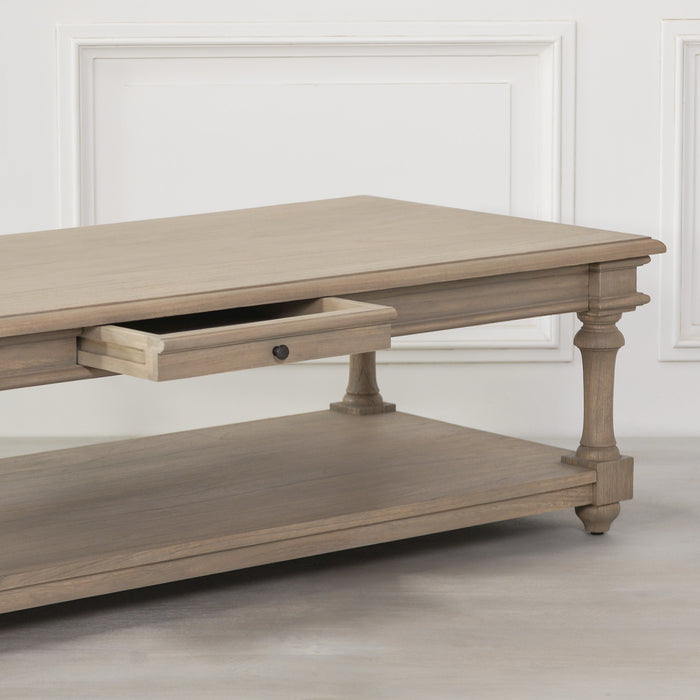 Rustic Wooden 170cm Coffee Table with Drawer