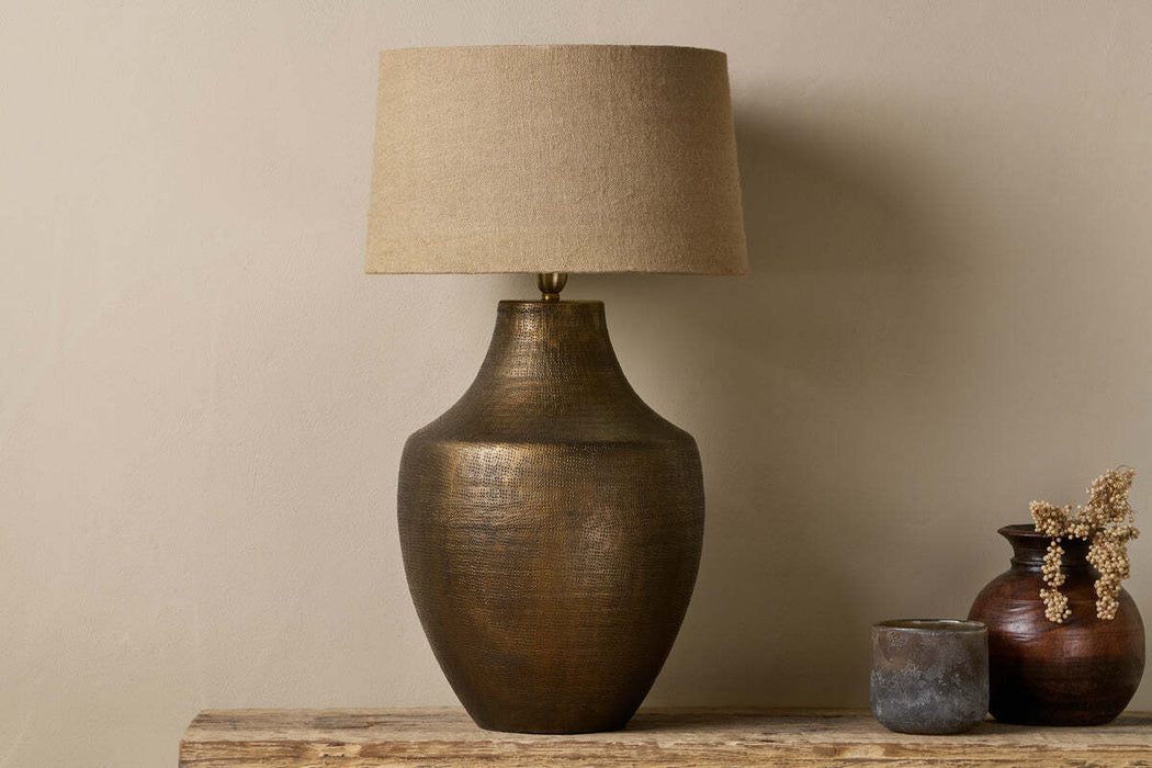 Tanda Etched Statement Table Lamp Antique Brass Extra Large