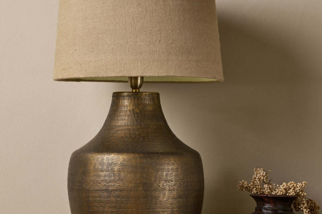 Tanda Etched Statement Table Lamp Antique Brass Extra Large