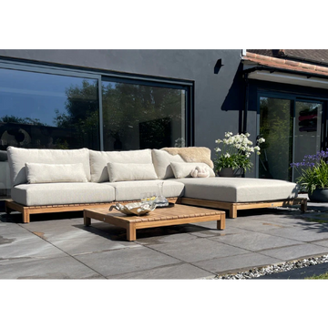 The Portofino Low-Profile Teak Chaise Sofa Set