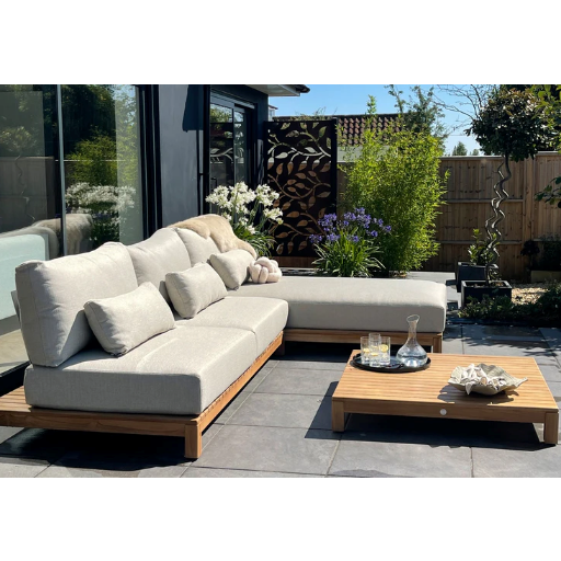 The Portofino Low-Profile Teak Chaise Sofa Set