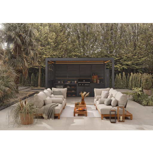 The Portofino Low-Profile Teak Chaise Sofa Set