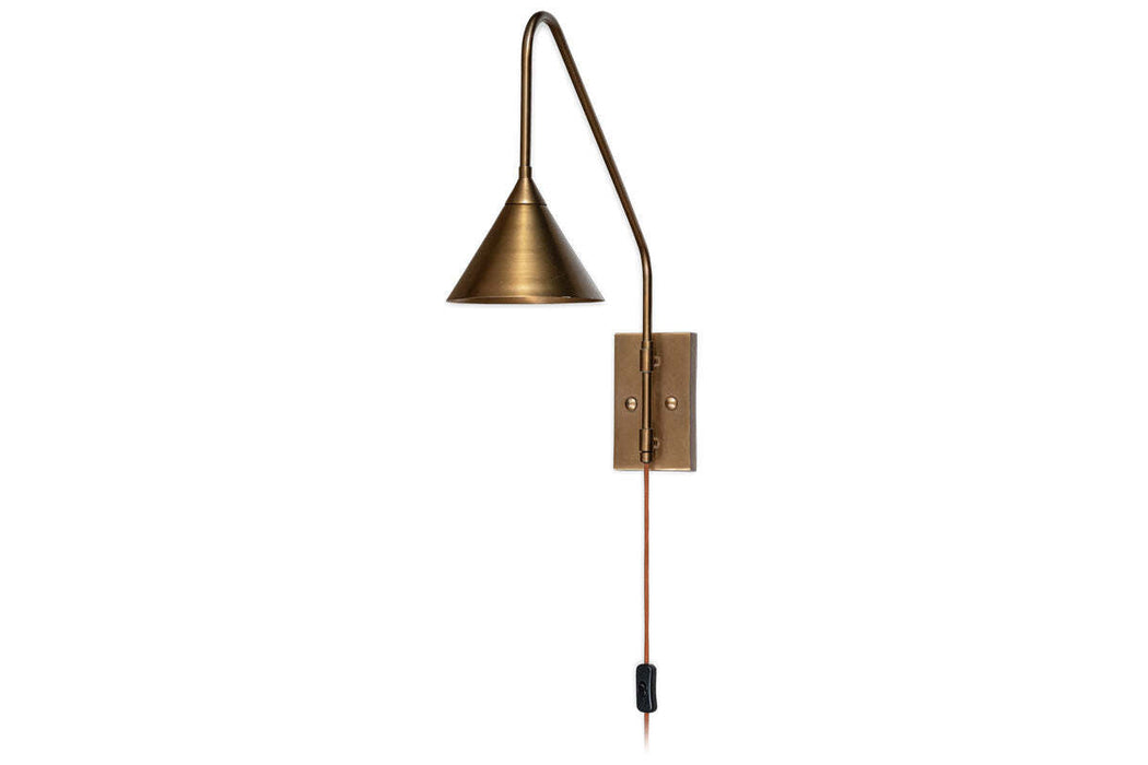 Thottam Swing Arm Wall Lamp Antique Brass