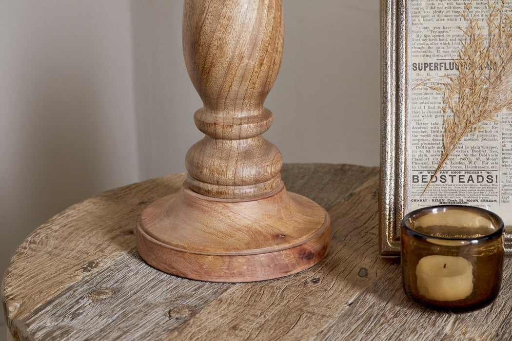 Usha Classic Wooden Table Lamp Natural