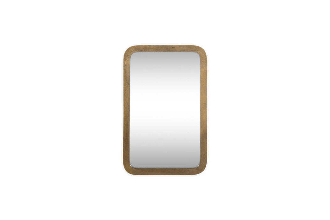 Ungura Rounded Mirror Antique Brass Small