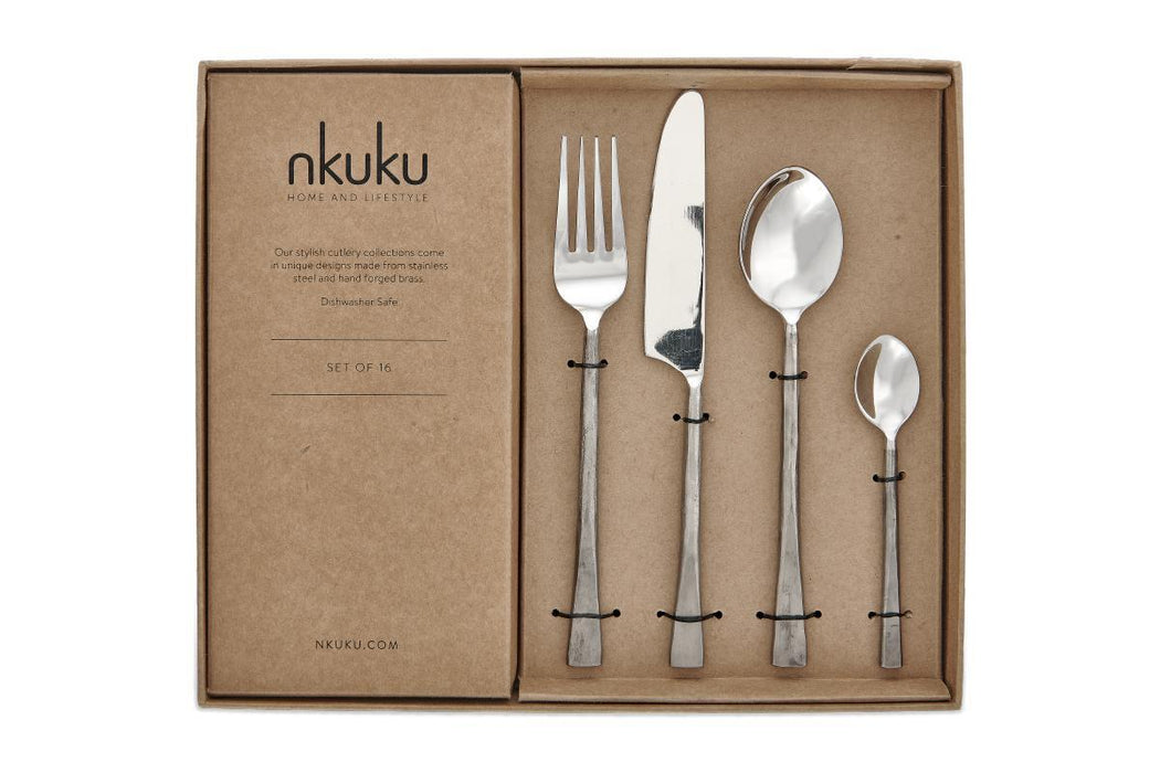 Usa Cutlery Set Brushed Silver Set Of 16