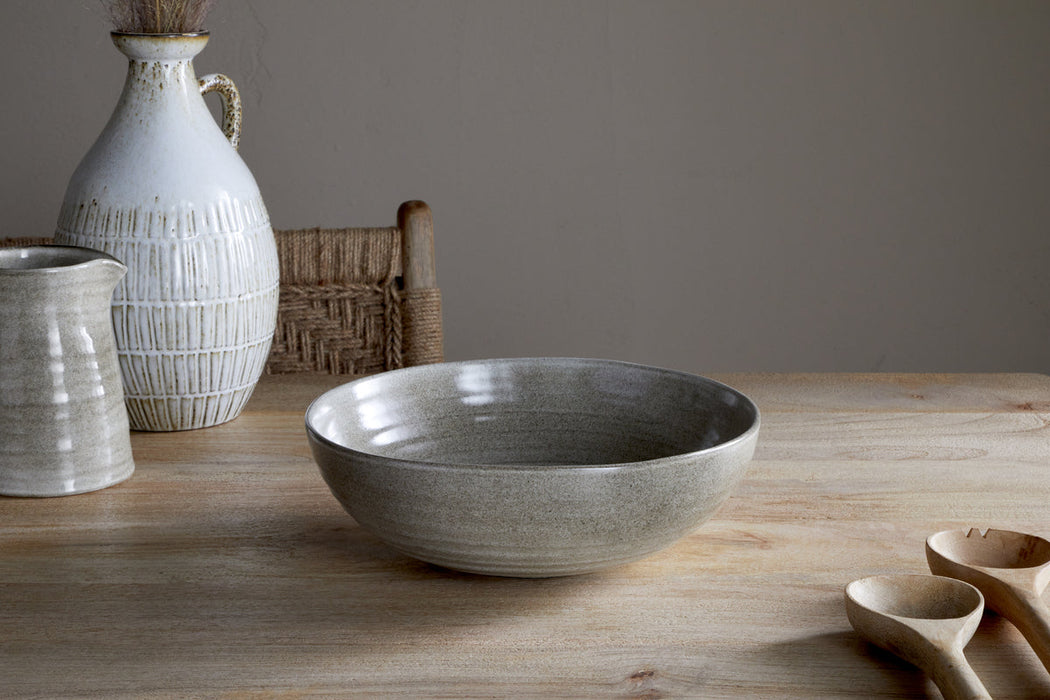 Valinha Earthenware Serving Bowl Grey