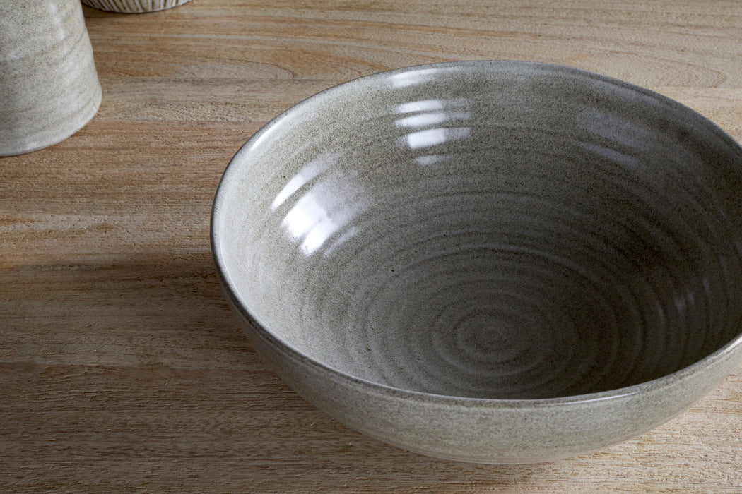 Valinha Earthenware Serving Bowl Grey