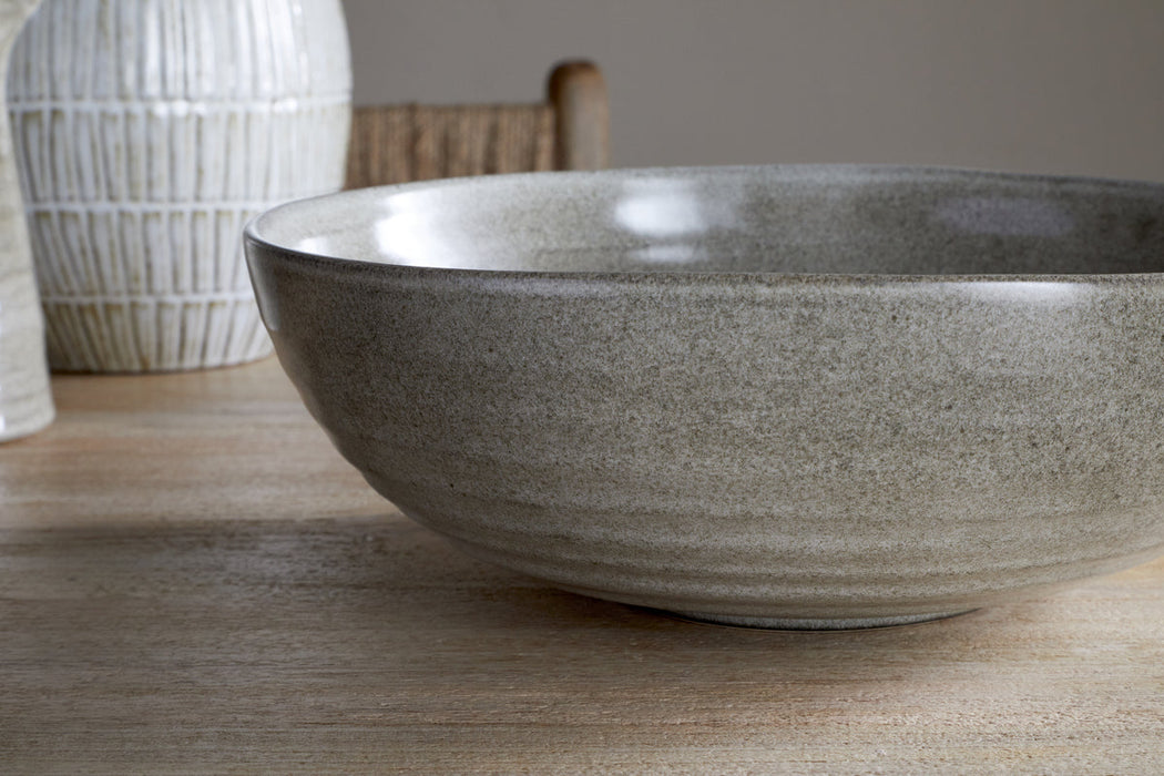 Valinha Earthenware Serving Bowl Grey