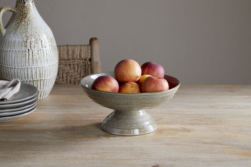 Valinha Earthenware Footed Bowl Grey