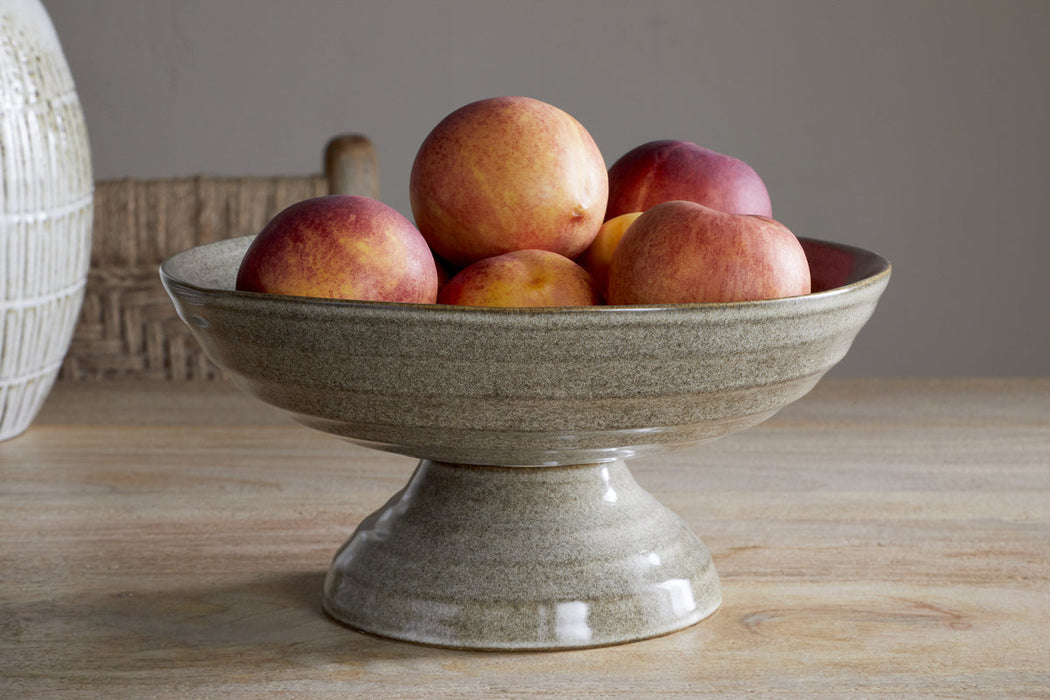 Valinha Earthenware Footed Bowl Grey