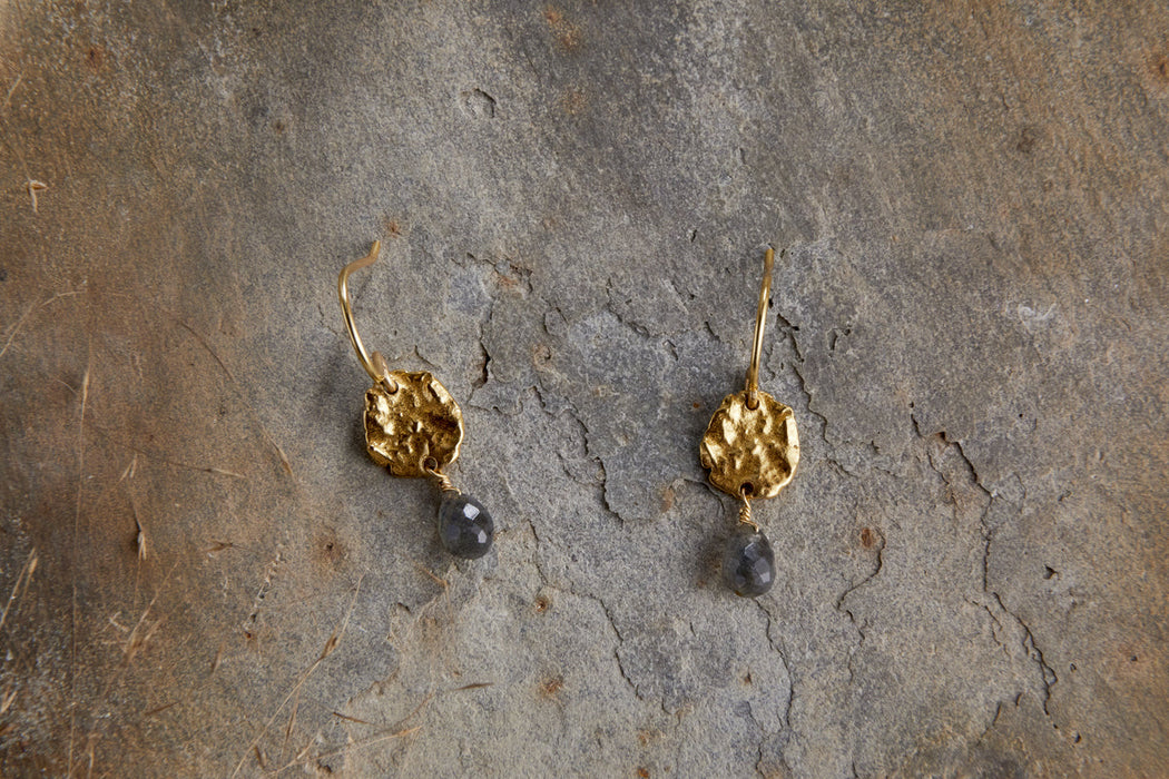 Veera Labradorite Earrings Gold