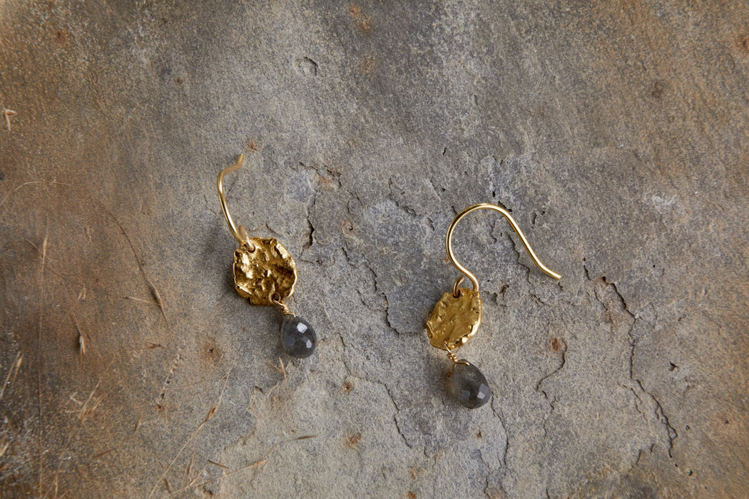 Veera Labradorite Earrings Gold