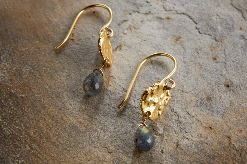 Veera Labradorite Earrings Gold