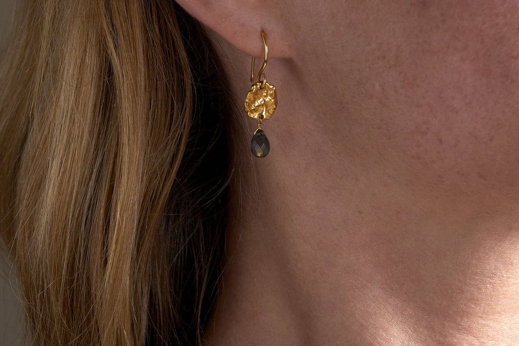 Veera Labradorite Earrings Gold
