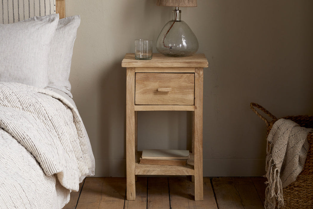 Vivan Grooved Bedside Table Natural