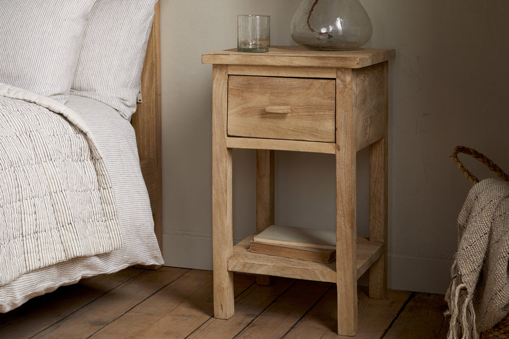 Vivan Grooved Bedside Table Natural