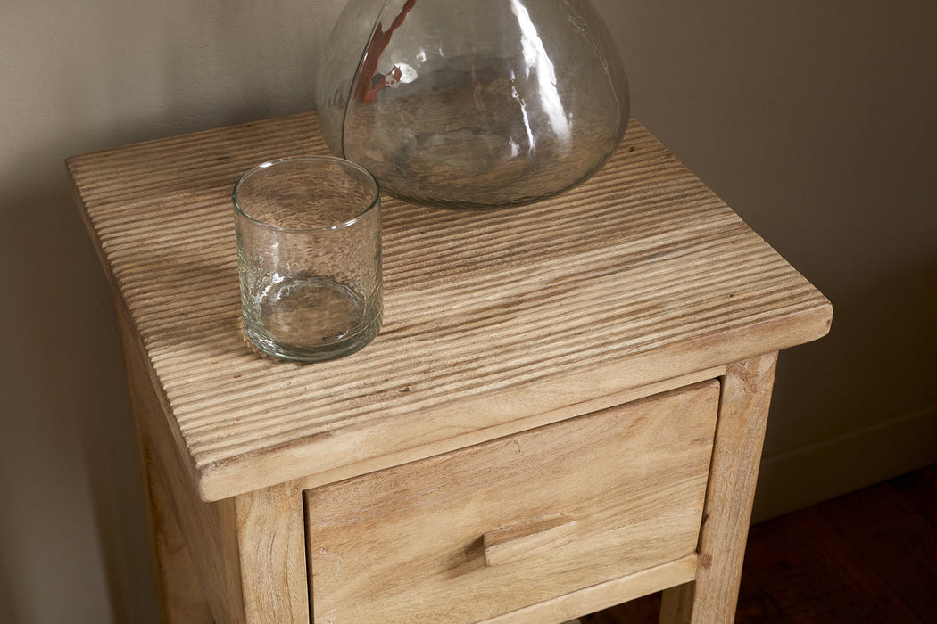 Vivan Grooved Bedside Table Natural