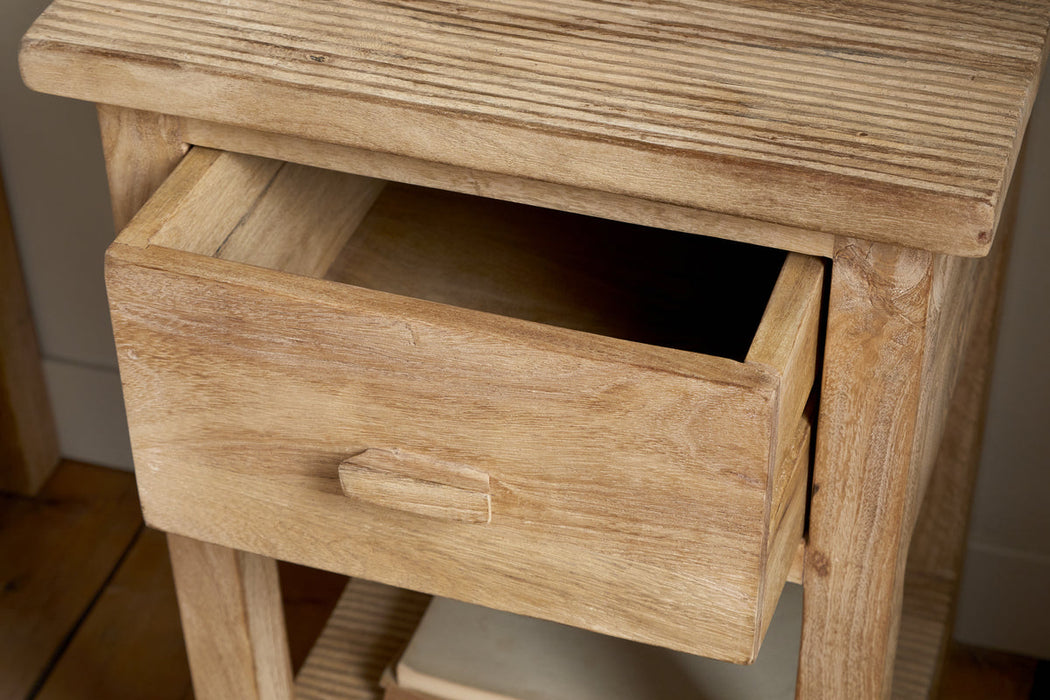 Vivan Grooved Bedside Table Natural