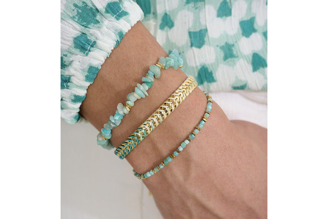 Valentina Amazonite & Gold Adjustable Bracelet