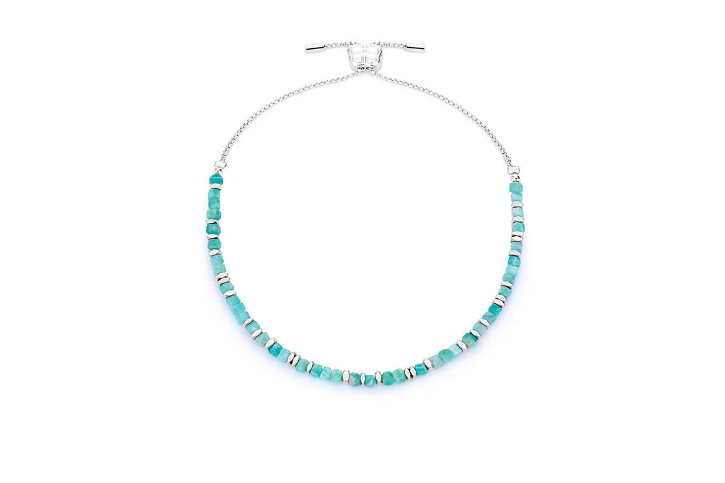 Valentina Beaded Silver & Amazonite Bracelet