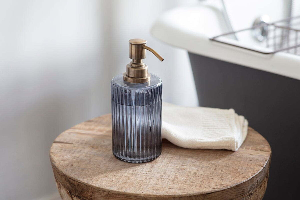 Valeska Recycled Glass Soap Dispenser Grey Smoke
