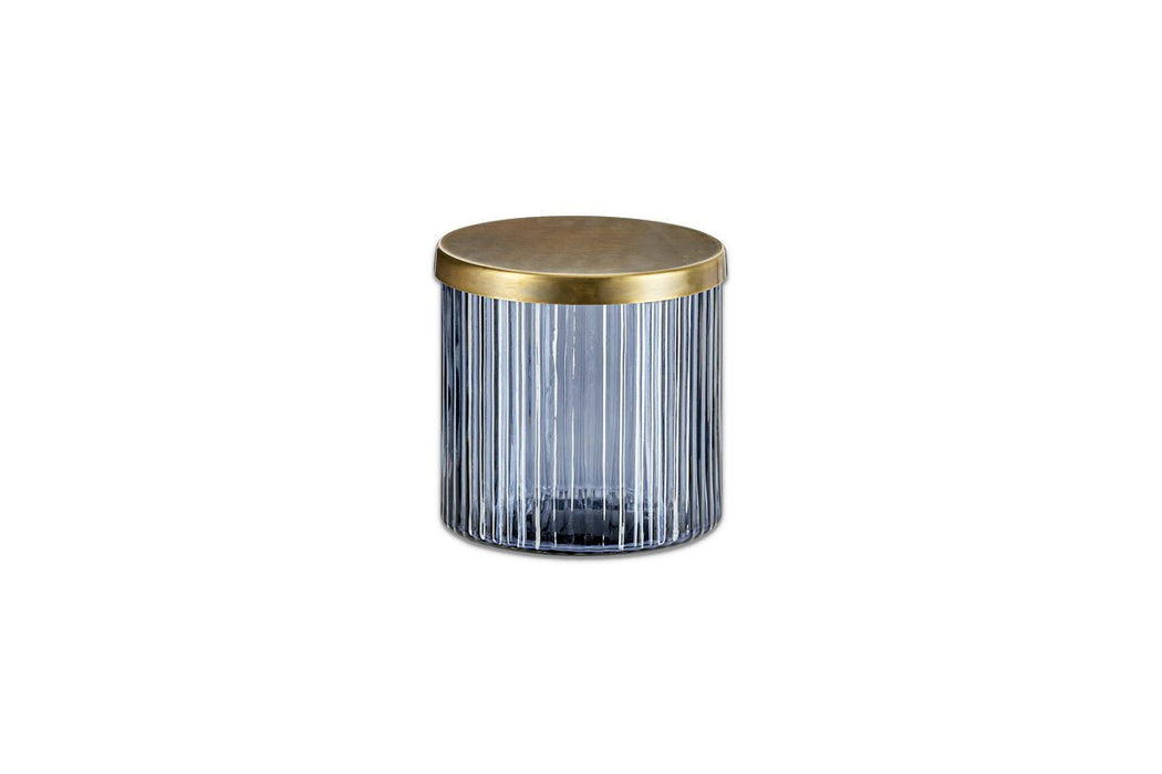 Valeska Recycled Glass Storage Pot Grey Smoke